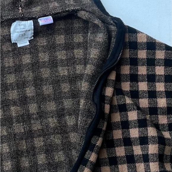Zara Baby Knitwear Plaid Checkered Poncho - Picture 6 of 10